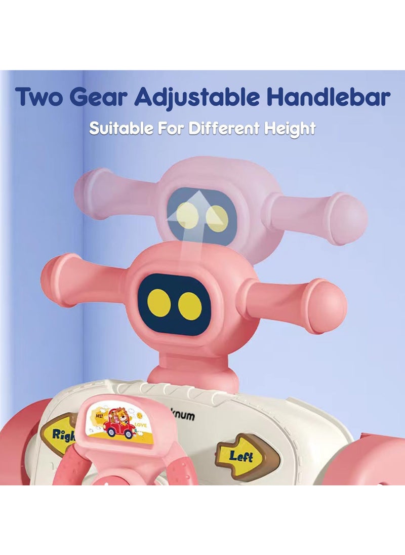 Teknum 5in1 Baby Walker, Learning Table Mode, Game Panel Mode, Scooter Mode, Roller Coaster Mode with Musical keyboard Pink