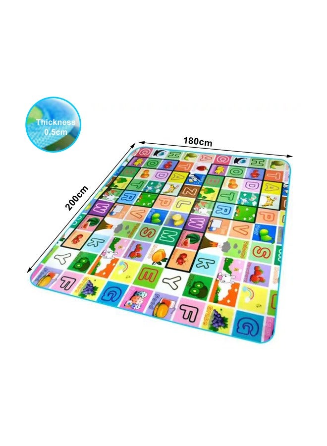 شيانغ يو قطعة واحدة مزدوجة الجانب 200x180x0.5 سم حصيرة لعب نشاط غير سام صالة رياضية أرضية سميكة فوق الرغوة الأطفال الزحف لعبة الأطفال سجادة الرضع - Image 2