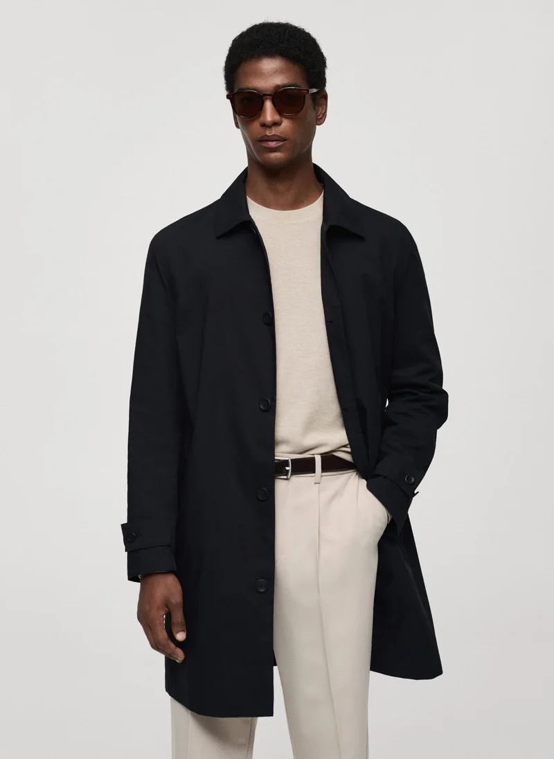 Mango Man Classic Water-Repellent Trench Coat