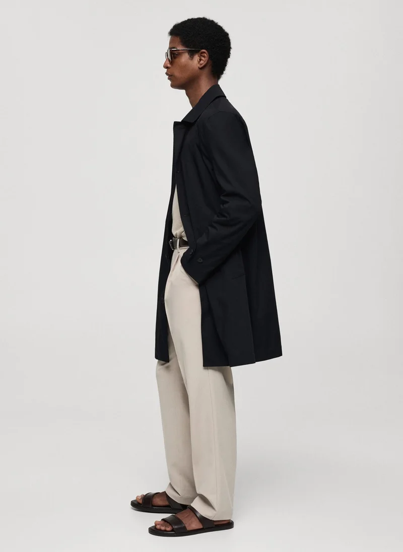 Mango Man Classic Water-Repellent Trench Coat