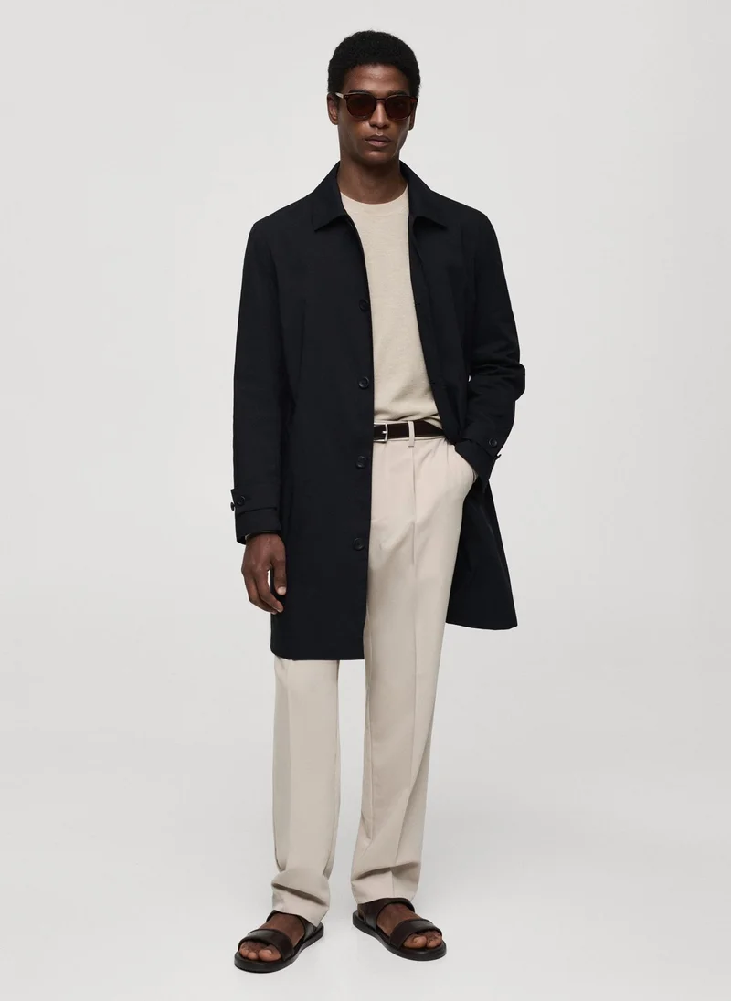 Mango Man Classic Water-Repellent Trench Coat