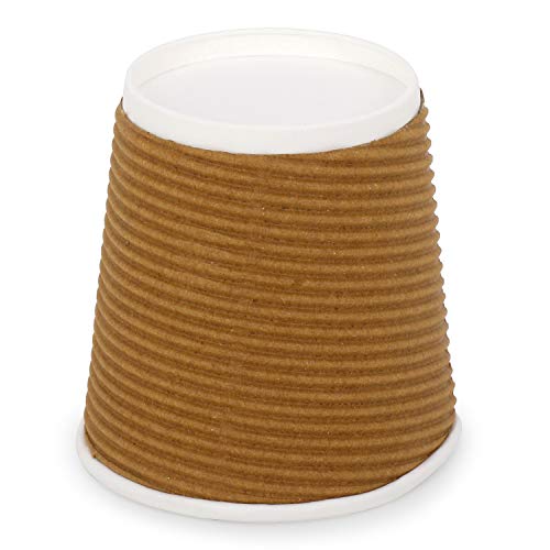 SANWALSA [90 ml, 100 Count, Brown Disposable Ripple Paper Cups | Eco-Friendly & Heat-Resistant Cups for Wedding, Party, Picnic, Cafes | Ideal for Tea, Coffee, Juice & Water - Image 4