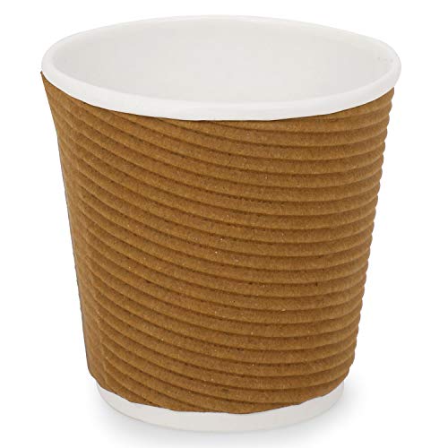 SANWALSA [90 ml, 100 Count, Brown Disposable Ripple Paper Cups | Eco-Friendly & Heat-Resistant Cups for Wedding, Party, Picnic, Cafes | Ideal for Tea, Coffee, Juice & Water - Image 3