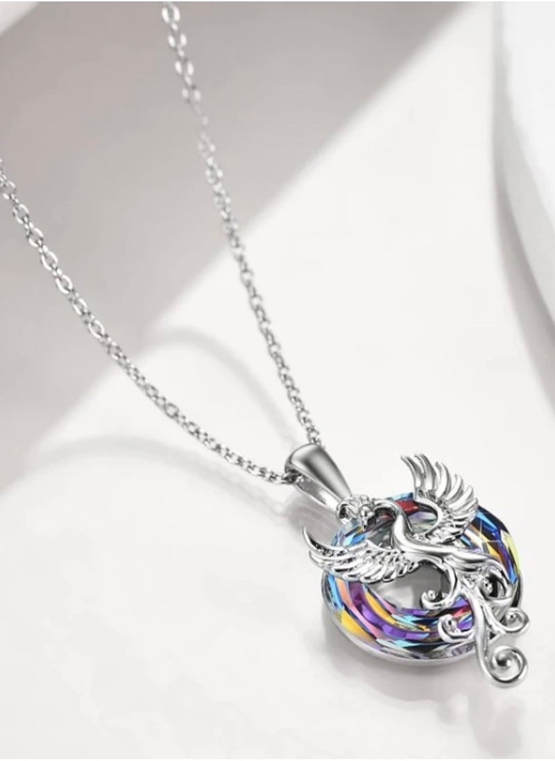 Elegance - Trendy Silver Plated Necklace For Women With Phoenix Crystal Pendant - Image 1