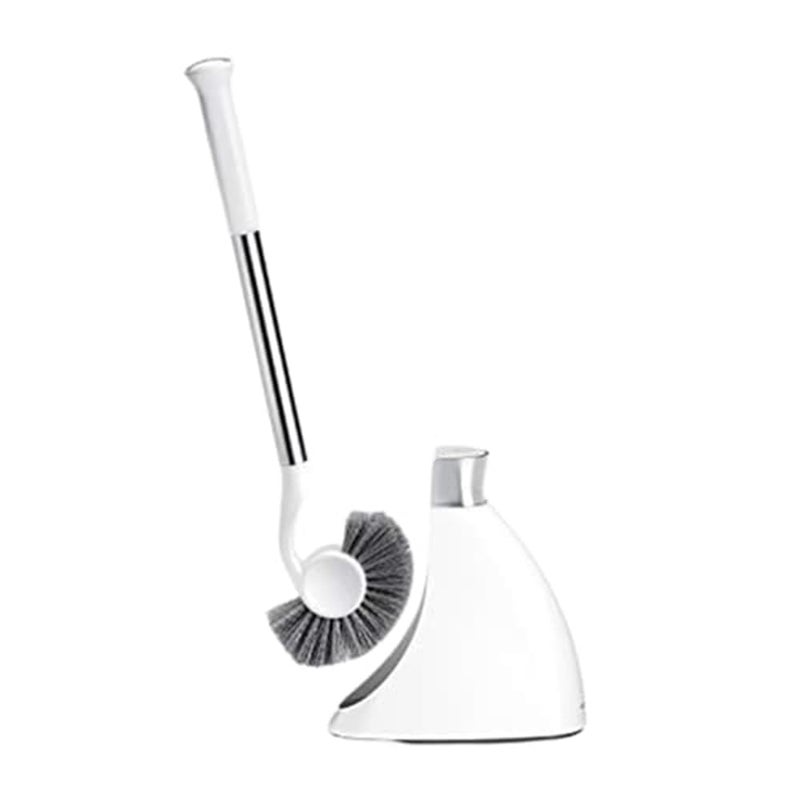 simplehuman Toilet Brush with Caddy, Stainless Steel, White - Image 1