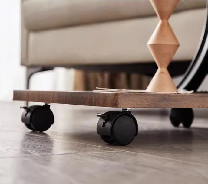 Harmony Home C-Shaped Side End Table with Wheels – 2-Layer Wooden Top Tray Sofa End Table for Living Room & Bedroom - Image 5