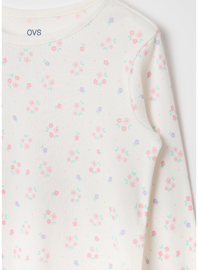 Ovs Ribbed floral pyjamas in organic cotton - Image 3