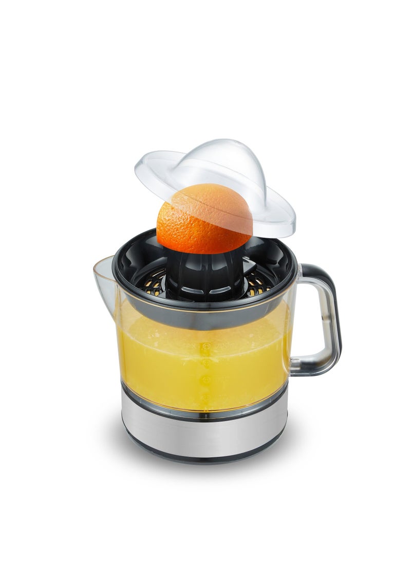 SYOSI عصارة الحمضيات الكهربائية خالية من BPA، مدمجة، سعة كبيرة، تحكم في اللب، للبرتقال، الليمون، الليمون الأخضر، الجريب فروت مع فوهة سكب سهلة، عصارة محمولة سهلة التنظيف سعة 24 أونصة، سوداء/فولاذ مقاوم للصدأ - Image 1