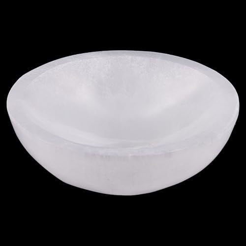 Wish Well Selenite Bowl for Crystals Charging – 4" Selenite Crystal Bowl – Mined & Crafted in Morocco – Ideal for Cleansing & Recharging Crystals & Healing Stones - Protection Crystals - Spiritual Gift & Decor - Image 1
