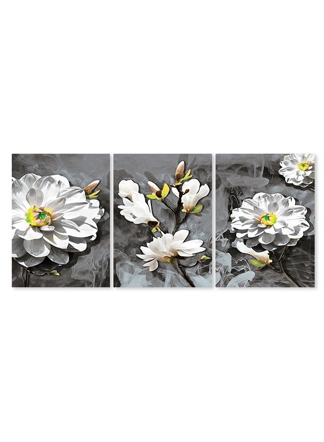 Marktna Decorative Wall Art Painting with Flowers Design, 3 Pieces, Size 120x60cm - Image 2