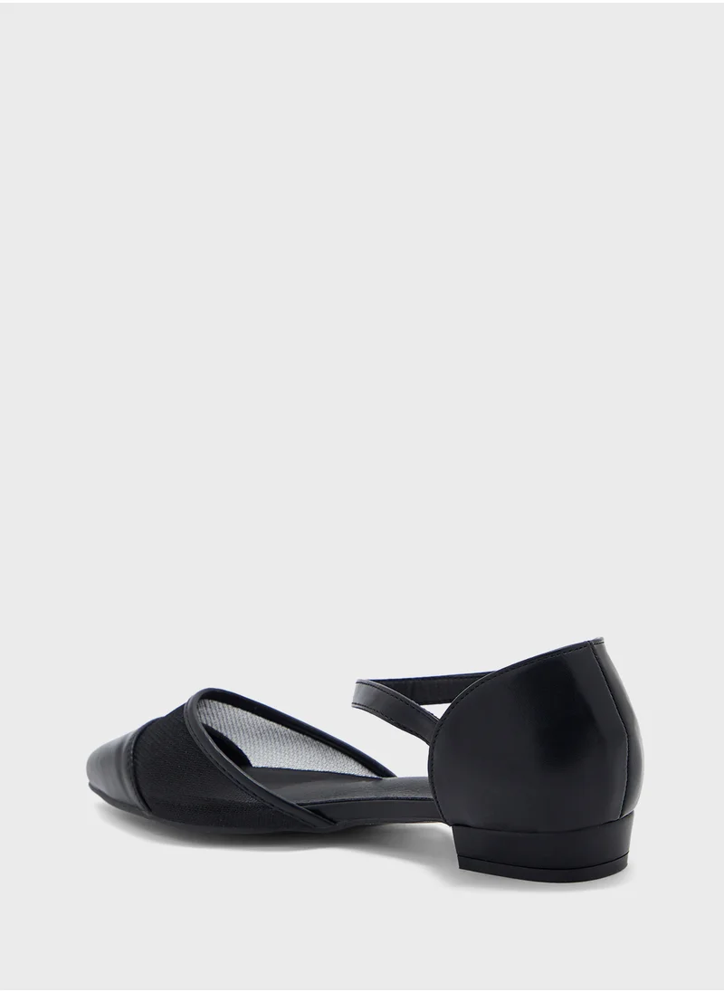 ELLA Mesh Detail Pointy Toe Flat Shoe