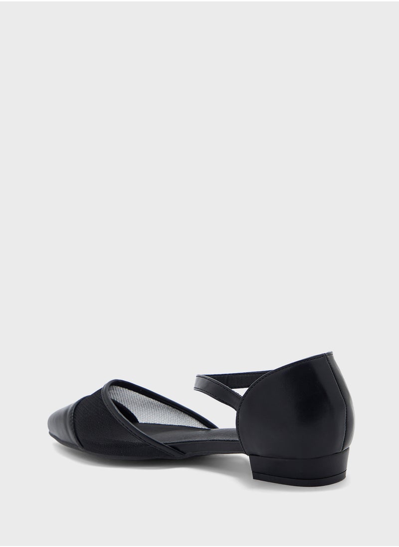 ELLA Mesh Detail Pointy Toe Flat Shoe  - Image 3