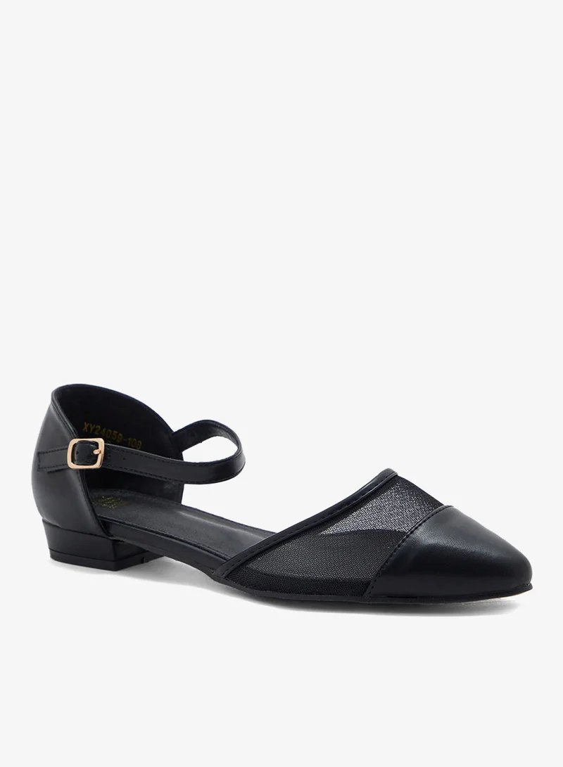 ايلا حذاء مسطح مدبب بنقوش شبكية