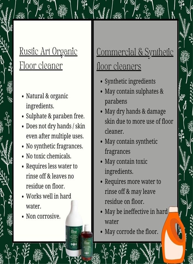 Rustic Art Home Organic Floor Cleaner Concentrate | Neem Eucalyptus Blend | 1ml per 1L Water | Natural Plant Based Formula | 300ml - Image 2