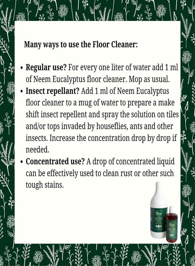 Rustic Art Home Organic Floor Cleaner Concentrate | Neem Eucalyptus Blend | 1ml per 1L Water | Natural Plant Based Formula | 300ml - Image 5