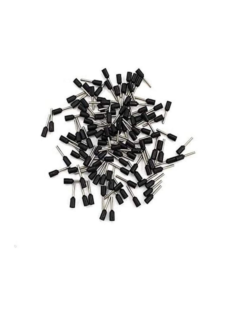 Generic Insulated Ferrules Terminal Block Cord End Wire Tubular Connector Electrical Crimp Cable Lugs Terminal Cable Crimp Cable Sleeve for Wire Connection Pack of 100 1mm E1008 Black  - Image 1