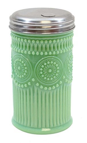 Tablecraft Tablecraft HJ810 Sugar Shaker with Stainless Steel Top, 3.0625" x 5.75", Green - Image 1