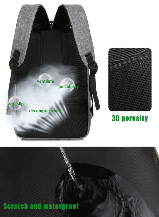 Stylish Laptop Backpack - Business Backpack with USB Charging Port - Anti-Theft Daypack with Lock - Casual Travel Computer Bag for Men Women