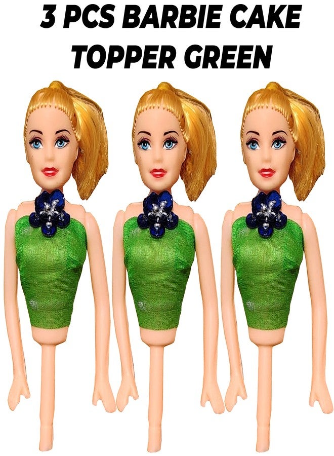 TOYXE TOTXE Doll Cake Topper Safe Food Grade Green Color Pack of 3 - Image 2