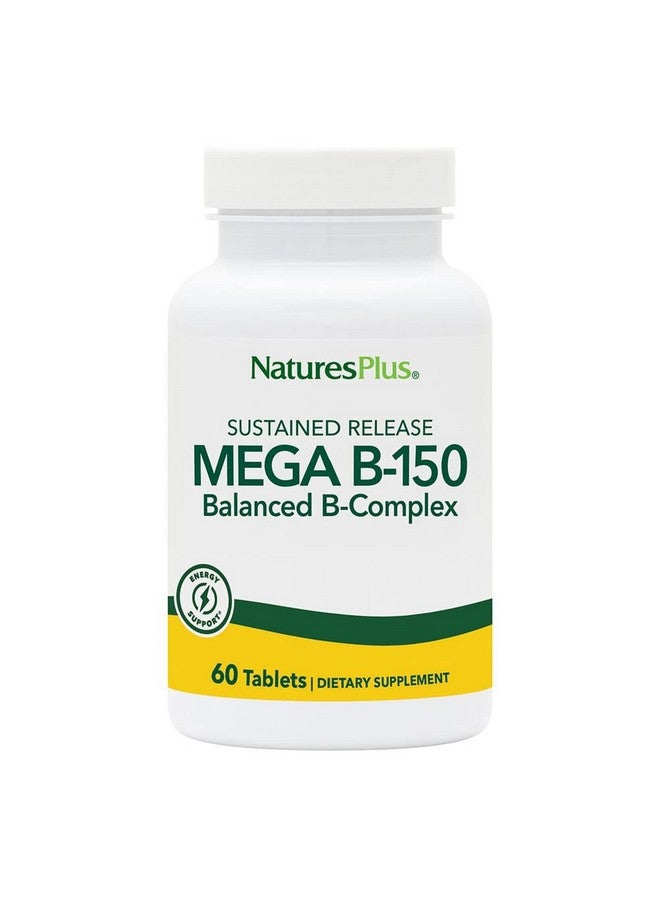 NaturesPlus Natures Plus Mega B150 Complex, Sustained Release - 60 Vegetarian Tablets - Maximum Potency B Complex Vitamin Supplement - Gluten-Free - 60 Servings - Image 1
