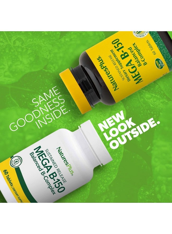 NaturesPlus Natures Plus Mega B150 Complex, Sustained Release - 60 Vegetarian Tablets - Maximum Potency B Complex Vitamin Supplement - Gluten-Free - 60 Servings - Image 2