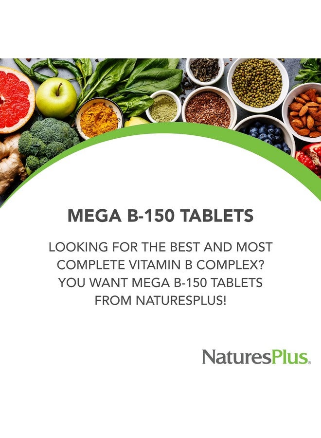 NaturesPlus Natures Plus Mega B150 Complex, Sustained Release - 60 Vegetarian Tablets - Maximum Potency B Complex Vitamin Supplement - Gluten-Free - 60 Servings - Image 3