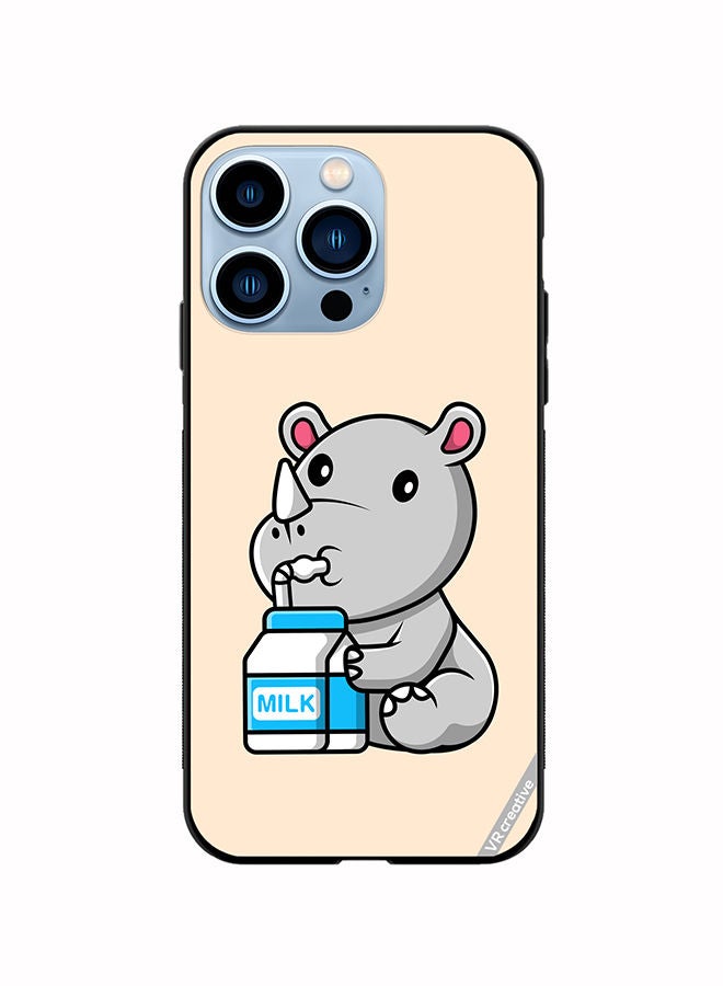 VR CREATIVE Protective Case Cover For Apple iPhone 13 Pro Cute Rhino Design Multicolour - Image 1