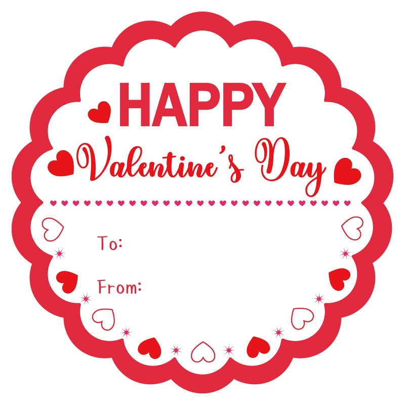 Alynta Happy Valentine's Day Stickers - 2 Inch 60Pcs Valentines Gift Tag Stickers Valentines to from Labels Heart Sticker for Envelope Seals Cards Valentine's Day Decorations (Red) - Image 1