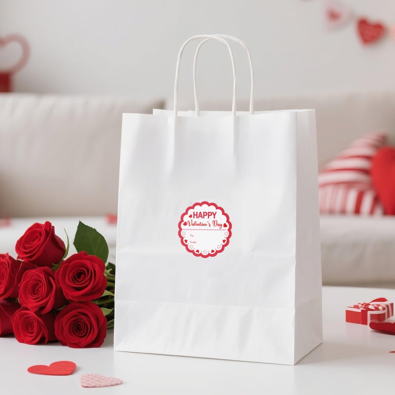 Alynta Happy Valentine's Day Stickers - 2 Inch 60Pcs Valentines Gift Tag Stickers Valentines to from Labels Heart Sticker for Envelope Seals Cards Valentine's Day Decorations (Red) - Image 5