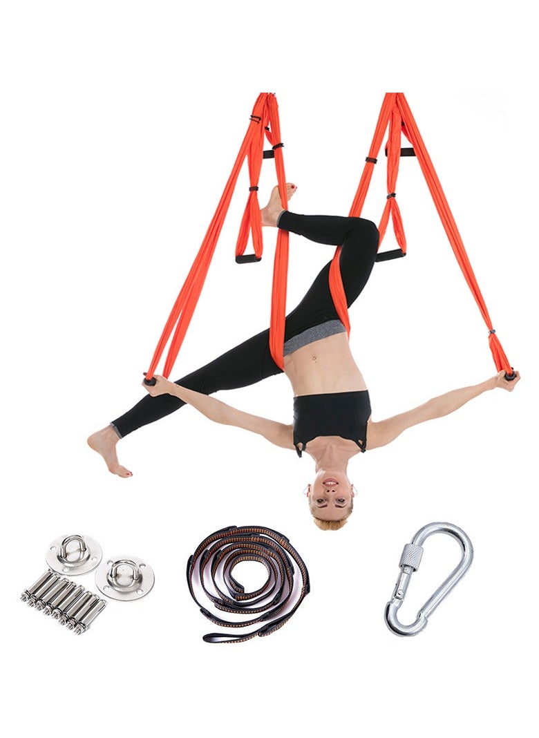 Generic Aerial yoga hammock 6 handle non-elastic reverse gravity fitness hammock with extension strap hanging plate  - Image 1
