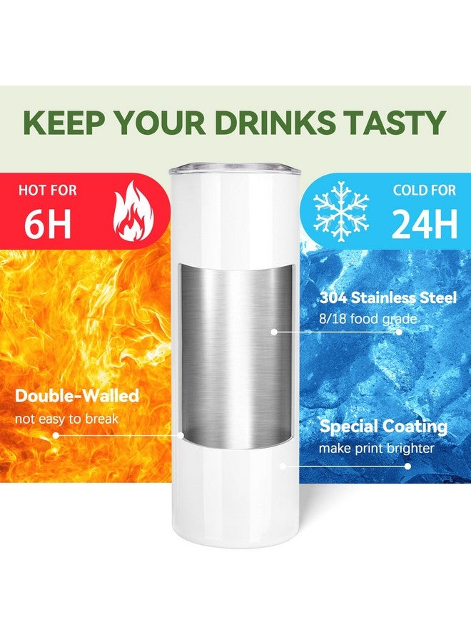 Joyclub Joyclub Sublimation Tumblers 30 oz Blank Tumblers for Sublimation Skinny Bulk Double Wall Insulated Cups with Individually Gift Boxed and Shrink Wrap Films for Heat Transfer 10 Pack  - Image 5