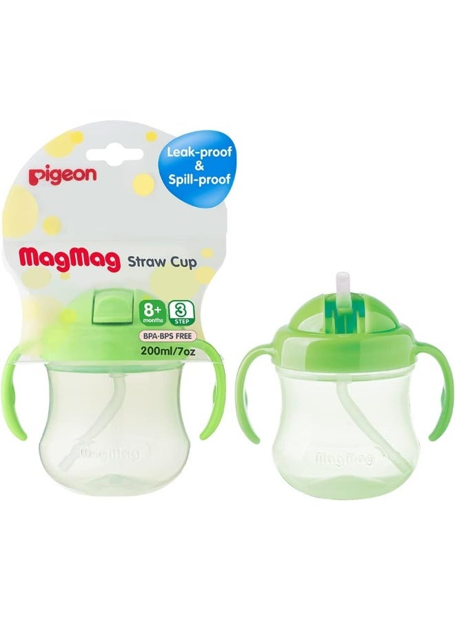 pigeon Magmag Straw Cup Step 3, Leak-Proof, Spill-Proof, Bpa Free, Green - Image 1