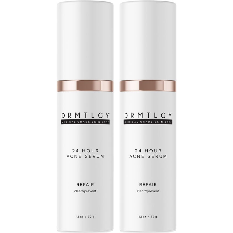 DRMTLGY Acne Spot Treatment and Cystic Acne Treatment. Acne Serum with Micronized Benzoyl Peroxide 5% and Glycolic Acid. 1.1 oz, 2 pack - Image 1