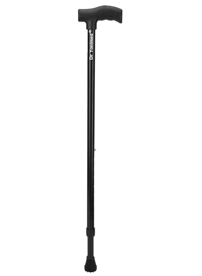 Dr Yonimed Walking Stick, Single Leg Non Slip Base, L Type Universal Size (Black) - Image 1