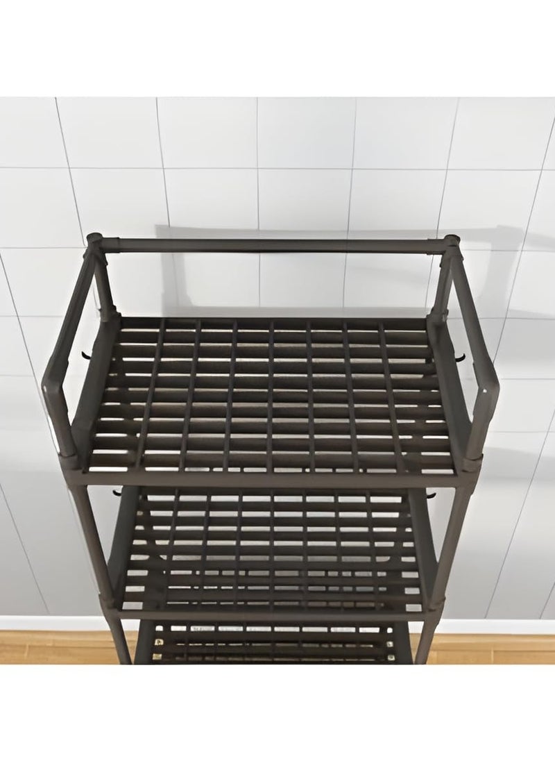 BestStore 4-Tier Storage Shelf Organizer for Kitchen Bathroom Shelves Garage Home Pantry Closet Office.Multi Rack Stand Units with Hooks and Handle for Jar and Bottles  - Image 2