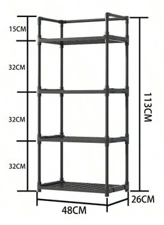 4-Tier Storage Shelf Organizer for Kitchen Bathroom Shelves Garage Home Pantry Closet Office.Multi Rack Stand Units with Hooks and Handle for Jar and Bottles - pzsku/Z05A5F3D12154DD1800ABZ/45/_/1719843872/0385b738-0745-40ab-8605-29ca805e0377