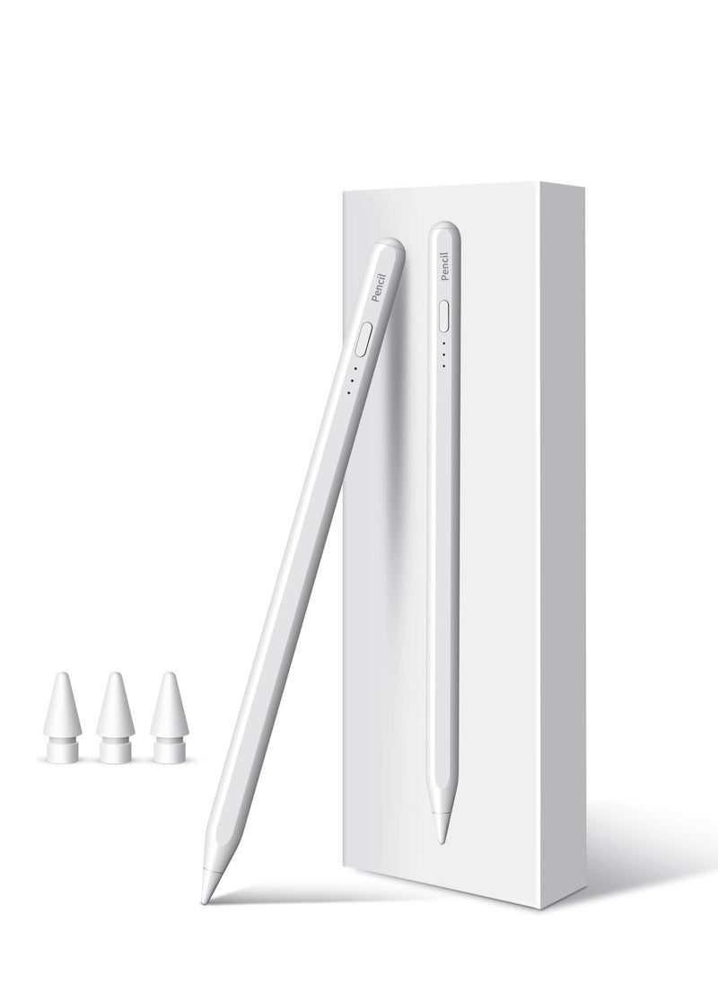 Generic - Stylus Pen for iPad 10th Generation Fast Charging 10 Minutes with Palm Rejection, Compatible with iPad Air 3/4/5, iPad Mini 5/6, iPad 6/7/8/9/10, iPad Pro 11" & 12.9", White - Image 1
