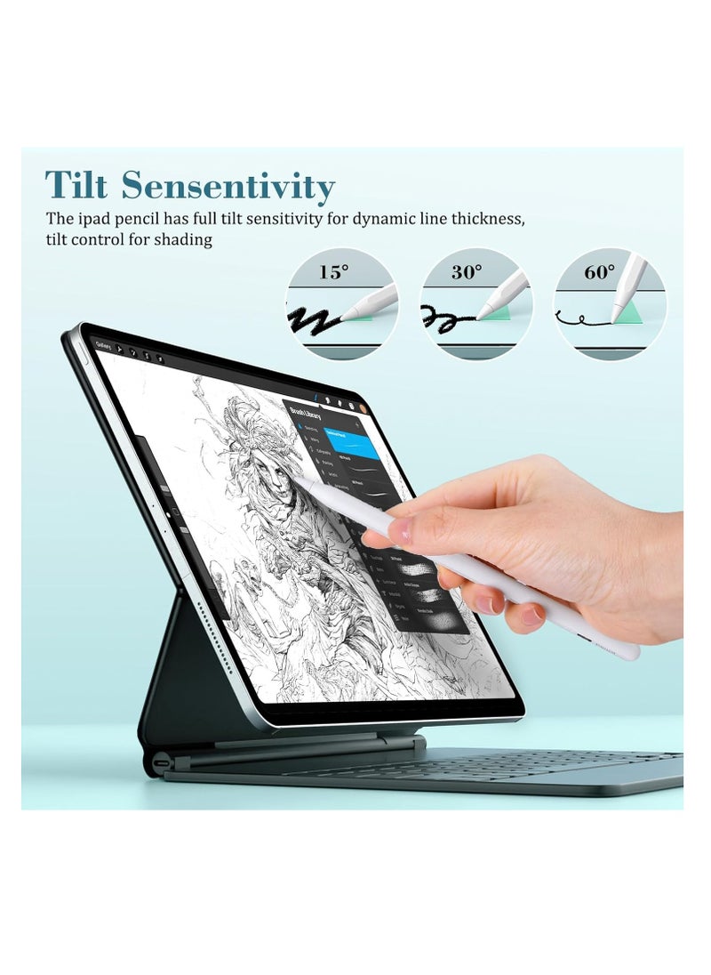 Generic - Stylus Pen for iPad 10th Generation Fast Charging 10 Minutes with Palm Rejection, Compatible with iPad Air 3/4/5, iPad Mini 5/6, iPad 6/7/8/9/10, iPad Pro 11" & 12.9", White - Image 1