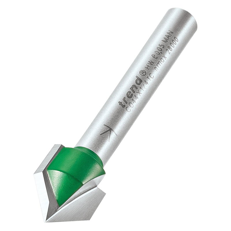 Trend بت توجيه شفرات مزدوجة من تريند كرافت برو، 1/4 بوصة عمود، 1/2 بوصة قطر قطع و 1 3/4 بوصة زاوية 45 درجة V، TCT، C044X1/4TC - Image 5