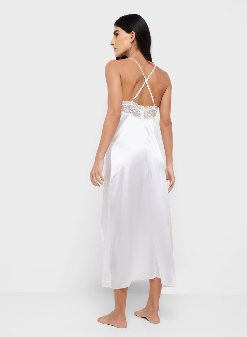 ELLA Night Slip Dress With Slit  - Image 2
