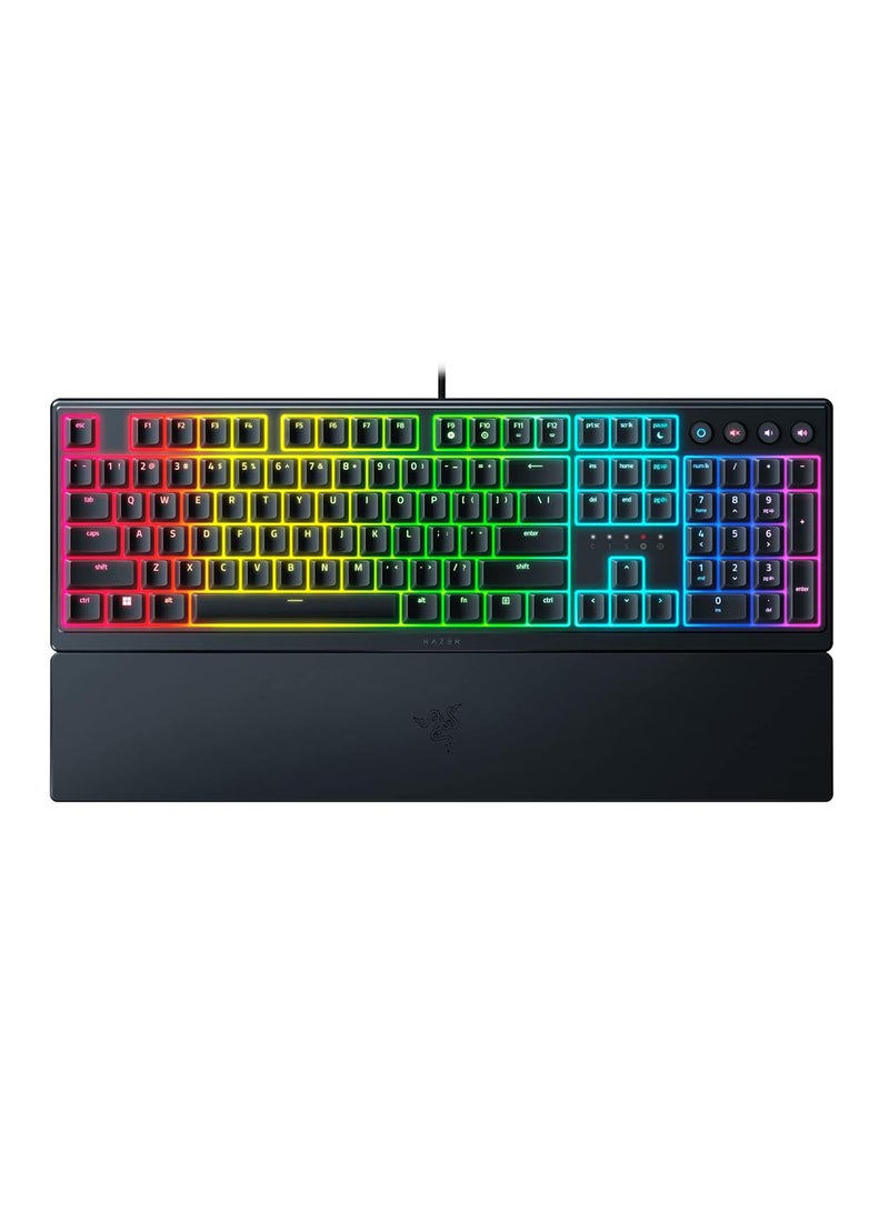 RAZER Ornata V3 Gaming Keyboard: Low-Profile Keys - Mecha-Membrane Switches - 10-Zone RGB Lighting - Spill-Resistant - Magnetic Wrist Wrest - Classic Black - Image 1