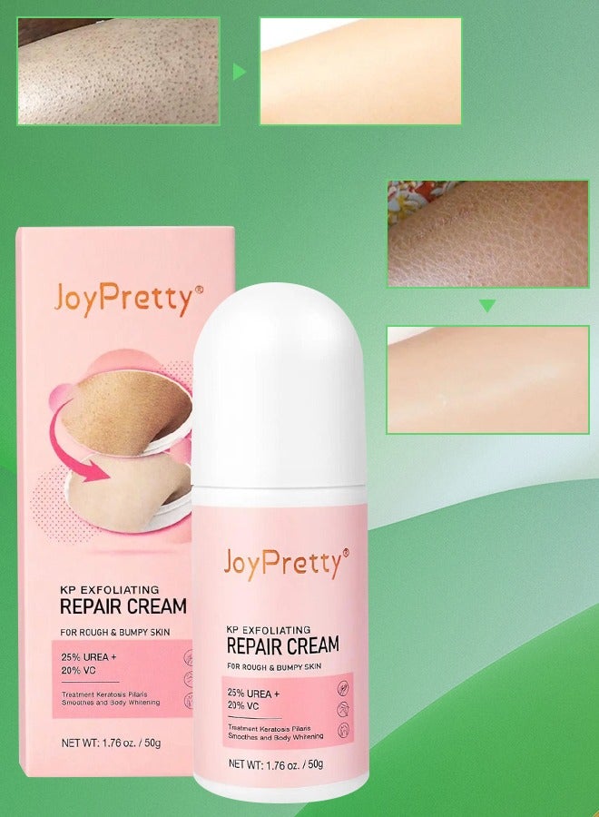 JoyPretty KP Exfoliating Repair Cream 50g Exfoliate Cream for Rough & Bumpy Skin with Urea & Vitamin C Heals Repair Dry Rough & Cracked Skin Instant Whitening Moisturization & Smoothness - Image 1