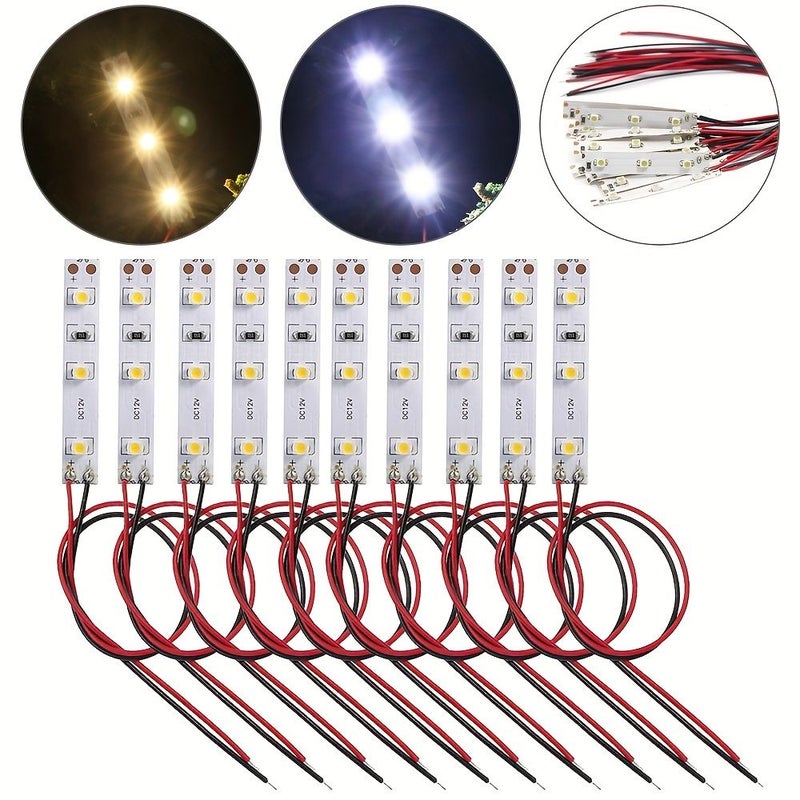5 قطع مصابيح SMD سلكية شريط LED ميكرو ليتز ملحوم مسبقًا أبيض دافئ مرن ذاتي اللصق 12 فولت 18 فولت إضاءة ألعاب نموذج السكك الحديدية - Image 4