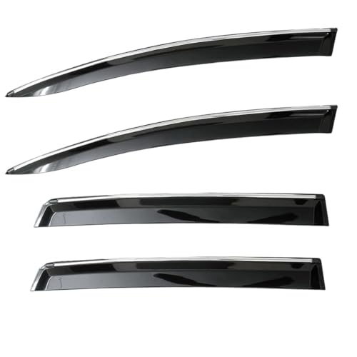 CAR SAAZ Unbreakable Chrome Smoke Door Visor Seltos (2019-2023) | Premium Sun Rain Wind Deflector Chrome Strip Side Door Rain Visor – Set of 4 Pcs - Image 2