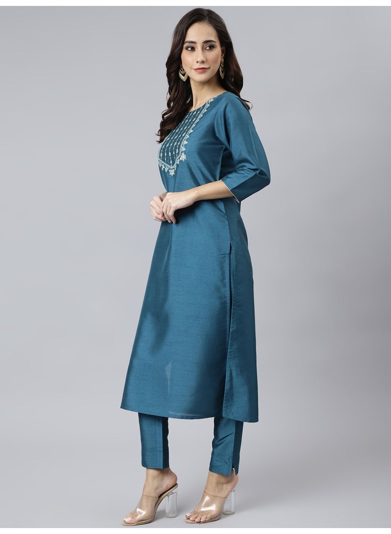 Miss Noor Indian Women Ethnic Kia Kurta And Pant Set With Dupatta  - Image 4