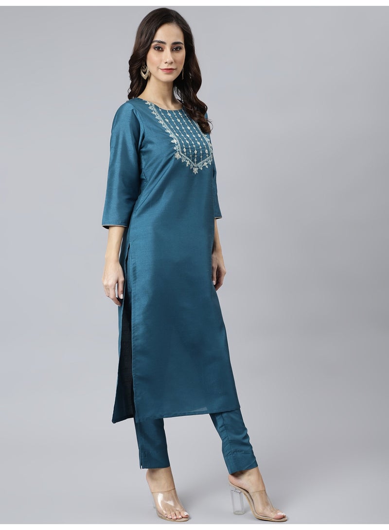 Miss Noor Indian Women Ethnic Kia Kurta And Pant Set With Dupatta  - Image 5