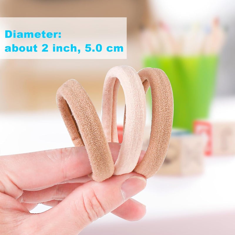 BAOLI 100PCS Brown Hair Ties for Women, Soft Blonde Hair Ponytail Holders, Thick Pony Tails Hair Ties No Damage, Seamless Hair Bands Elastic Holders for Heavy Hair, 2 Inch in Diameter - Image 3