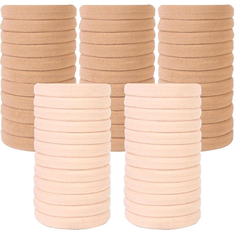 BAOLI 100PCS Brown Hair Ties for Women, Soft Blonde Hair Ponytail Holders, Thick Pony Tails Hair Ties No Damage, Seamless Hair Bands Elastic Holders for Heavy Hair, 2 Inch in Diameter - Image 2