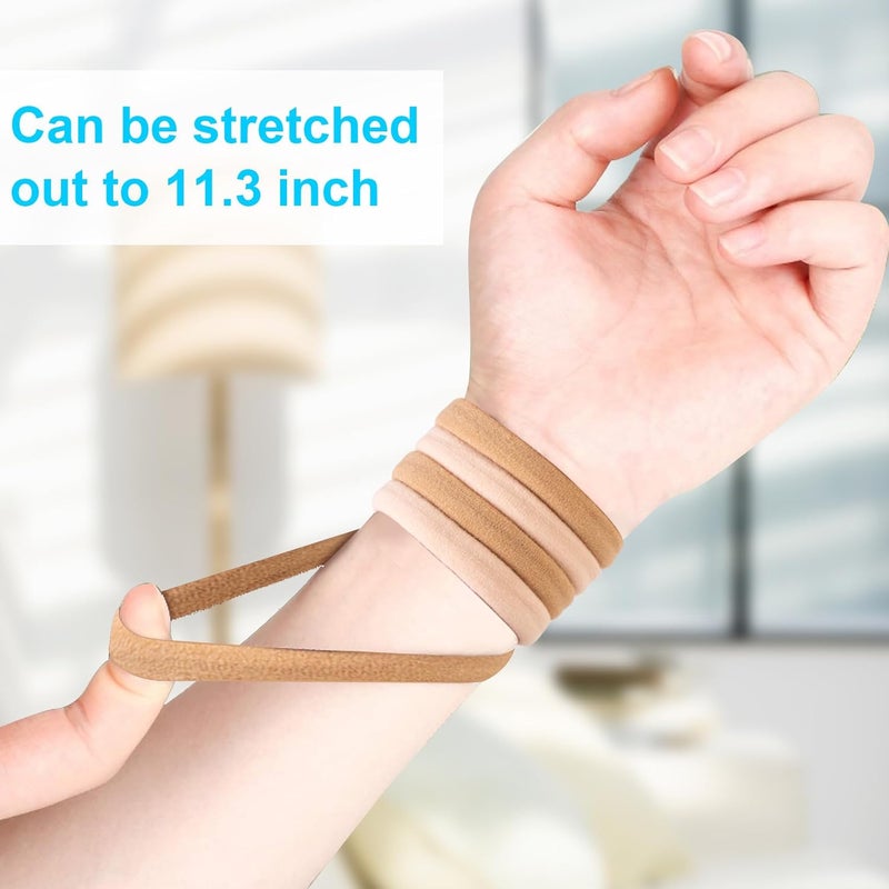 BAOLI 100PCS Brown Hair Ties for Women, Soft Blonde Hair Ponytail Holders, Thick Pony Tails Hair Ties No Damage, Seamless Hair Bands Elastic Holders for Heavy Hair, 2 Inch in Diameter - Image 4