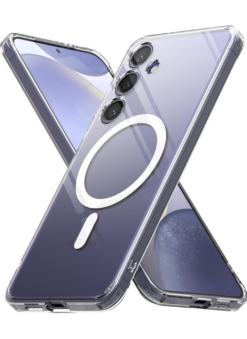 Raxoom - Fusion Magnetic [Compatible with MagSafe] Designed for Samsung Galaxy S24 Plus Case, Transparent Shockproof TPU Bumper Sturdy Protective Phone Cover for Magnetic Accessories - Clear - Image 1